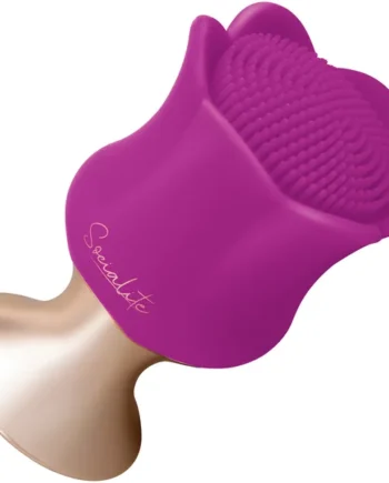 Socialite OCTAN Rechargeable Silicone Jeweled Base Vibrator With Pleasure Dots By Bodywand - Purple