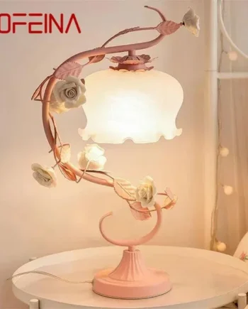SOFEINA French Table Lamp – European Pastoral Romantic Desk Light for Living Room & Bedroom