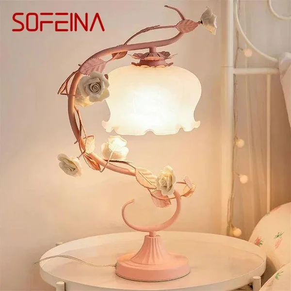 SOFEINA French Table Lamp – European Pastoral Romantic Desk Light for Living Room & Bedroom