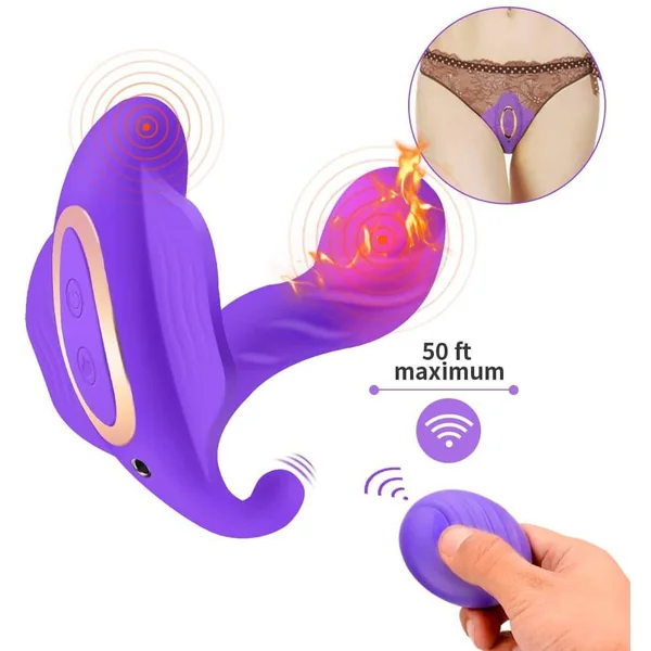 Soft Butterfly Strap on Vibrator Wireless Wearable Massager