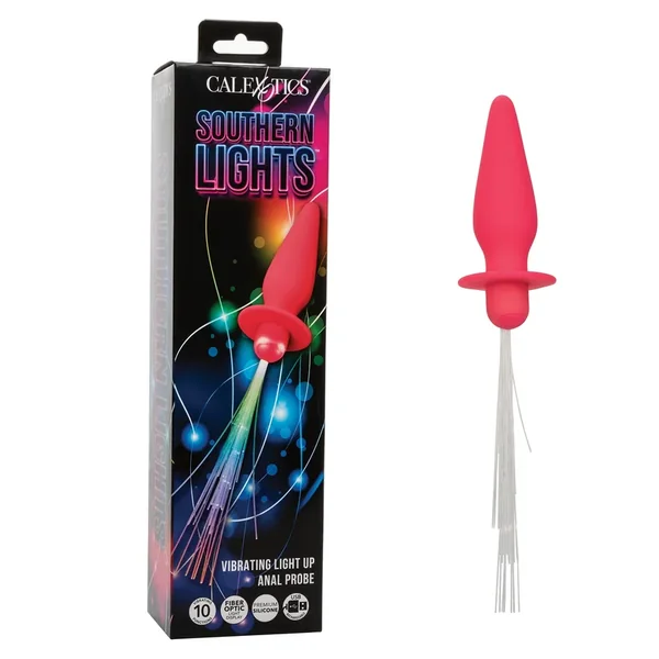 Southern Lights Rechargeable Vibrating Light Up Anal Probe – Pink