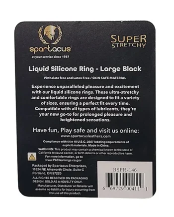 Spartacus Liquid Silicone Cock Ring Large – Black