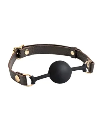 Spartacus Silicone Ball Gag – Brown Leather Strap 43mm Ball
