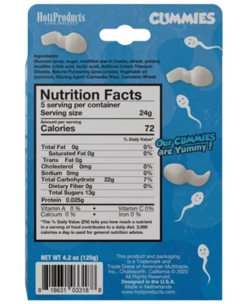 Sperm Shape Gummies Pina Colada Flavored 4.2oz