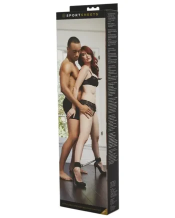 Sportsheets Expandable Spreader Bar & Cuffs Set Black