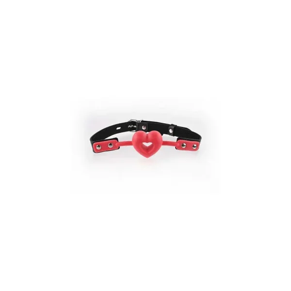 Sportsheets Sex & Mischief Amor Breathable Heart-Shaped Silicone Ball Gag, Red