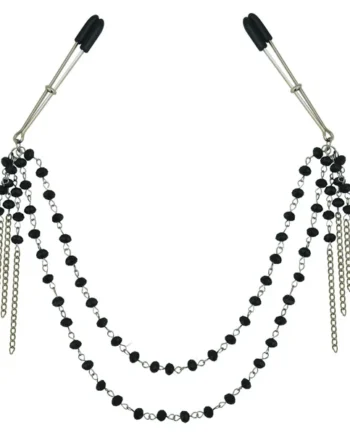 Sportsheets Sincerely Black Jewelled Tweezer Nipple Clips