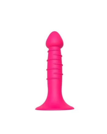 Sprial Silicone Dildo with Suction Cup Pink