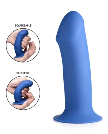 Squeezable Thick Phallic Dildo - Blue
