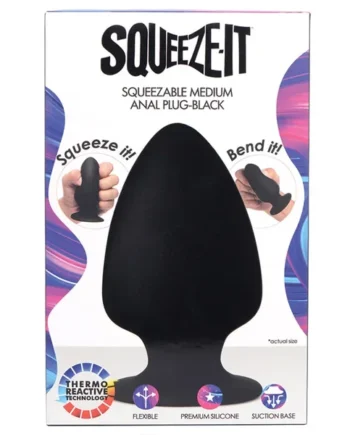 Squeeze-It Squeezable Anal Plug Medium-Black