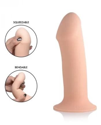 SQUEEZE-IT SQUEEZABLE THICK PHALLIC DILDO- FLESH