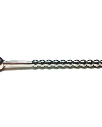 Stainless Steel Beaded Hollow Urethral Sound with Stopper Rouge