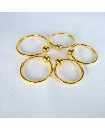 Stainless Steel Gold Glans Penis With One Pressure Beads