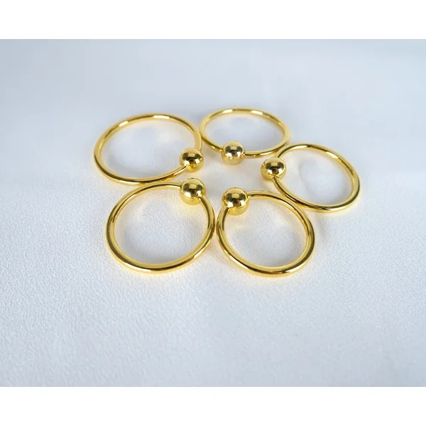 Stainless Steel Gold Glans Penis With One Pressure Beads