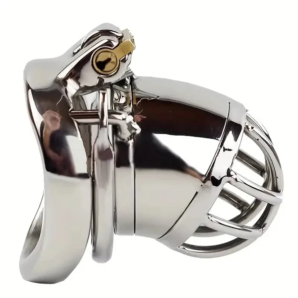 Stainless Steel Male Chastity Device Short Curved Arc With Locking Mechanism