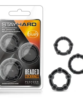 Stay Hard Beaded Cock Rings 3pk by Blush Novelties