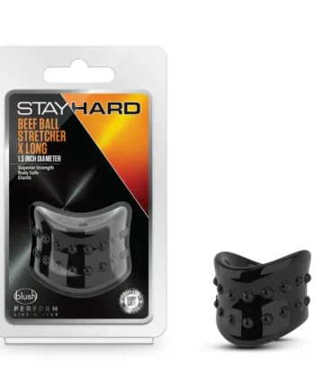 STAY HARD BEEF BALL STRETCHER SNUG X LONG 1.5IN DIAMETER BLACK