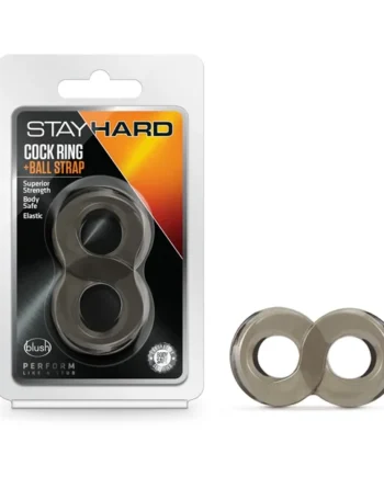STAY HARD COCK RING & BALL STRAP BLACK