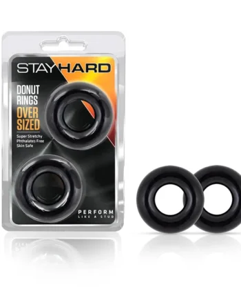 STAY HARD DONUT RINGS OVERSIZED BLACK