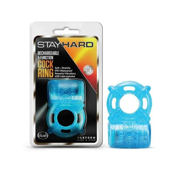 Stay Hard Rechargeable Vibrating Cock Ring by Blush Novelties