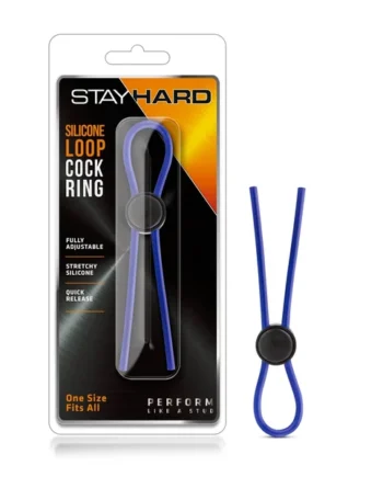 Stay Hard - Silicone Loop Cock Ring - Blue