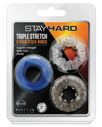 Stay Hard Triple Stretch Penis Rings (3-Pack)