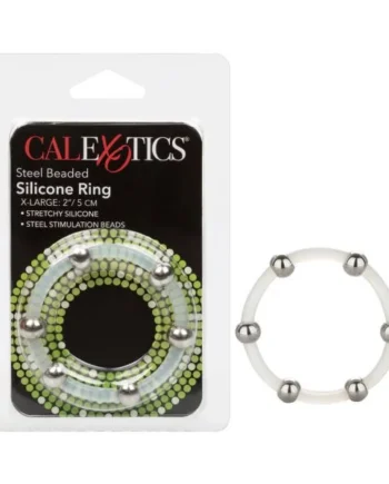 STEEL BEADED SILICONE RING XL