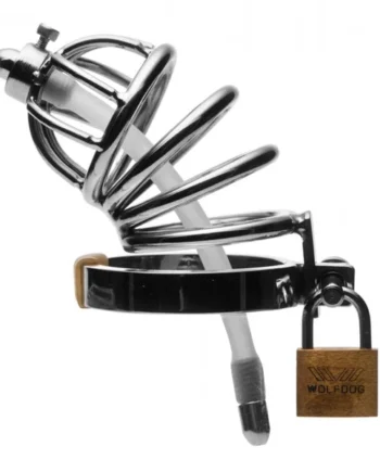 Steel Chastity Cage with Urethral Insert