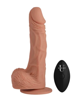 Strap U Groove Harness With Vibrating and Rotating Dildo