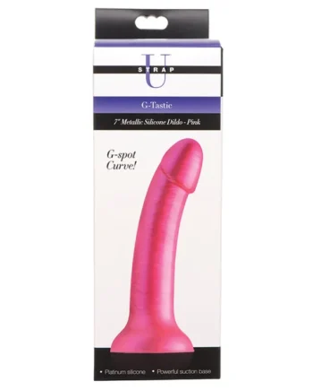 Strap U G-Tastic 7" Metallic Silicone Dildo - Pink