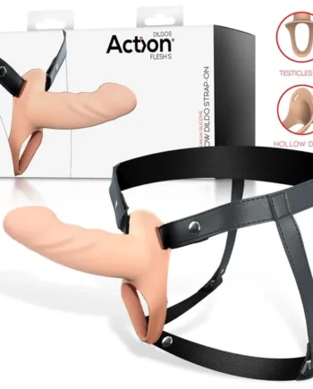 Strap-On with Hollow Dildo Premium Silicone Size S Flesh