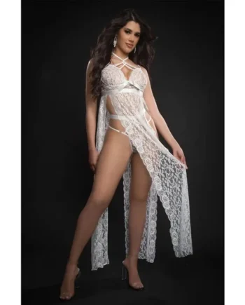 Strappy Halter Laced Night Gown
