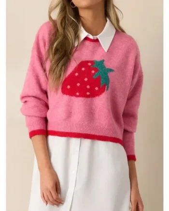 Strawberry Round Neck Long Sleeve Sweater