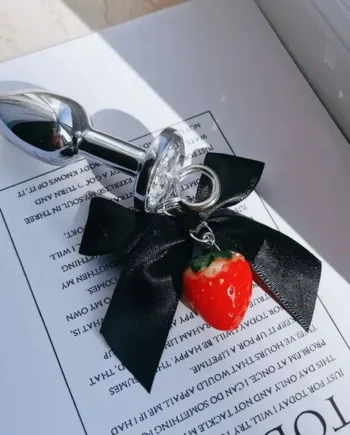 Strawberry Series Female Butt Anal Plug With Bell Anal Sex Toy