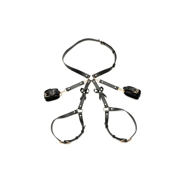 Strict Black Bondage Harness W/Bows M/L