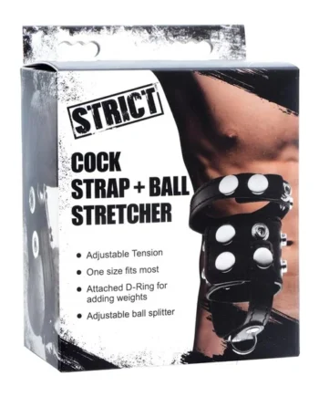 Strict Cock Strap And Ball Stretcher Black