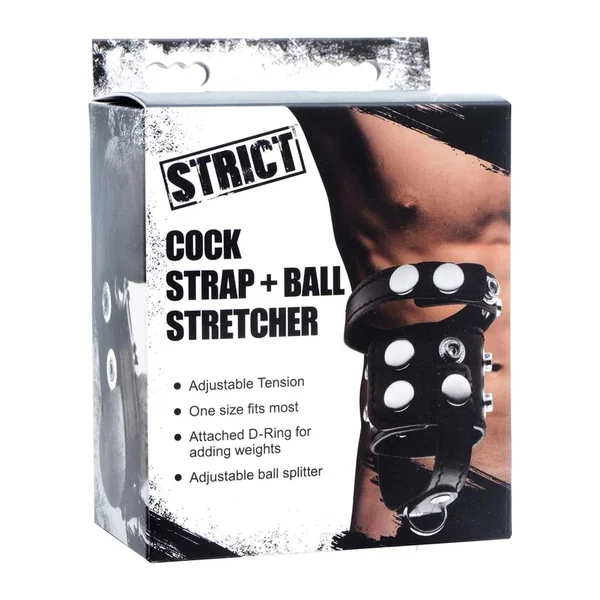 Strict Cock Strap And Ball Stretcher Black