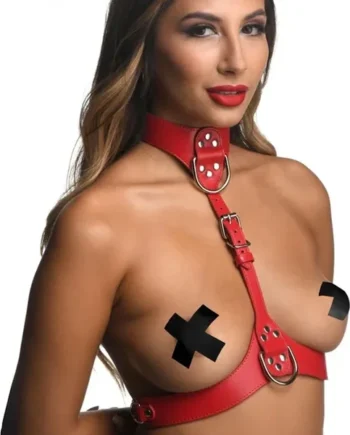 Strict Female Chest Harness, Red, M/L