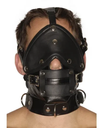 Strict Leather Premium Muzzle With Blindfold And Gags