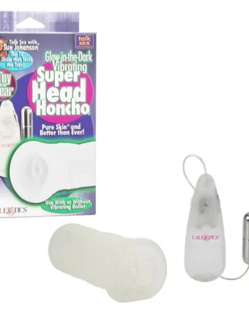 Sue Johanson Glow-in-the-Dark Vibrating Super Head Honcho - White
