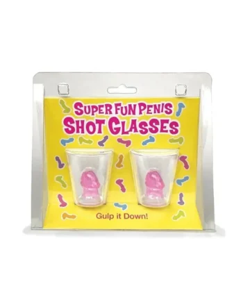Super Fun Penis Shot Glasses (2 per Set) – Clear/Pink