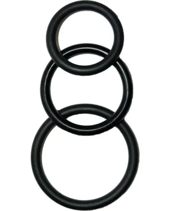 Super Silicone Cock Rings (3 Pack ) – Black