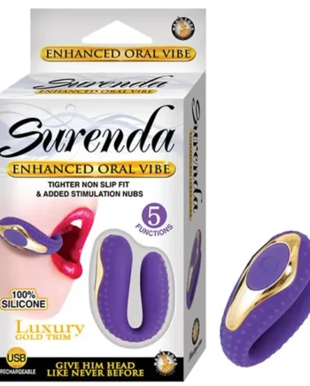 Surenda Enhanced Oral Vibe Enhanced 5 Function Silicone USB Rechargeable Waterproof Purple