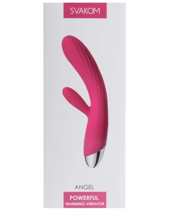 Svakom Angel Warming Rabbit Vibrator - Plum Red 7.5"