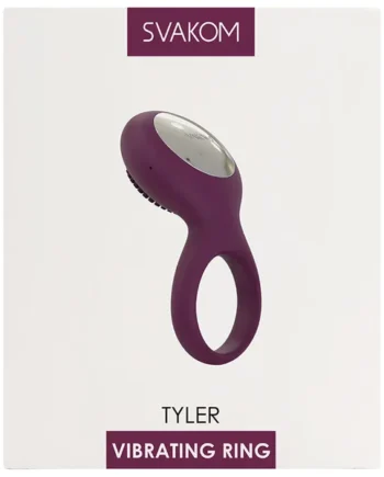 Svakom Tyler Vibrating Penis Ring with Textured Head - Violet