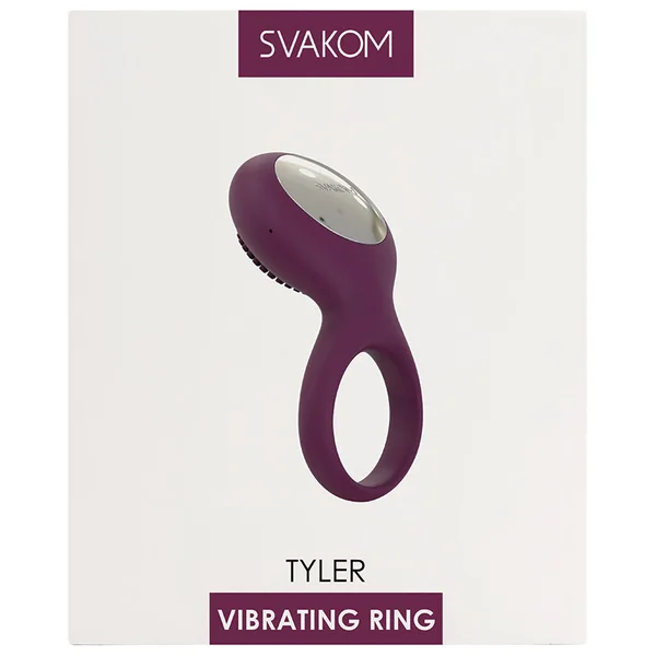 Svakom Tyler Vibrating Penis Ring with Textured Head - Violet