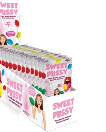 SWEET PUSSY GUMMIES 4 ASSORTED FRUIT FLAVORS 12 PC DISPLAY