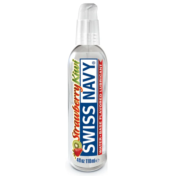 Swiss Navy Flavored Water-based Lubricants Strawberry - Kiwi 4oz