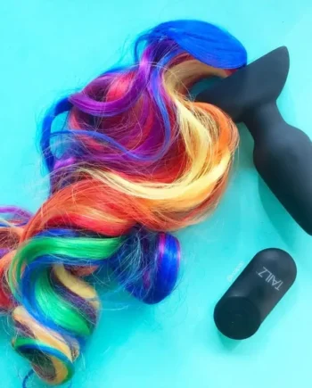 Tailz® Rainbow Pony Tail Vibrating Butt Plug w/ Remote