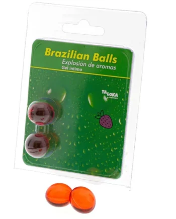 TALOKA - 2 BRAZILIAN BALLS STRAWBERRY INTIMATE GEL